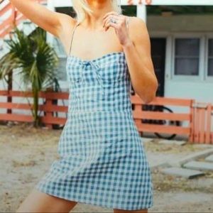 Gingham summer mini dress